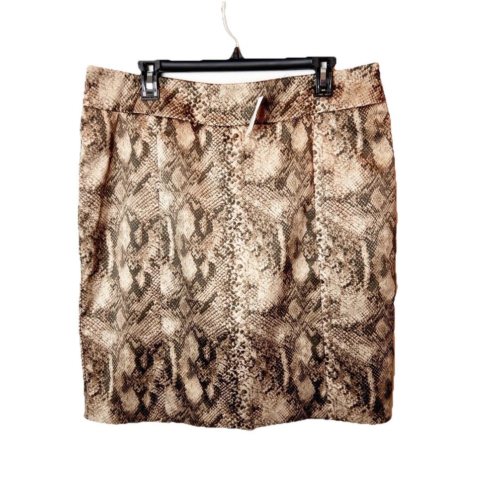 NWT NEW YORK & CO Pencil Skirt Size 16 Knee Length Animal Print Zip Up Stretch